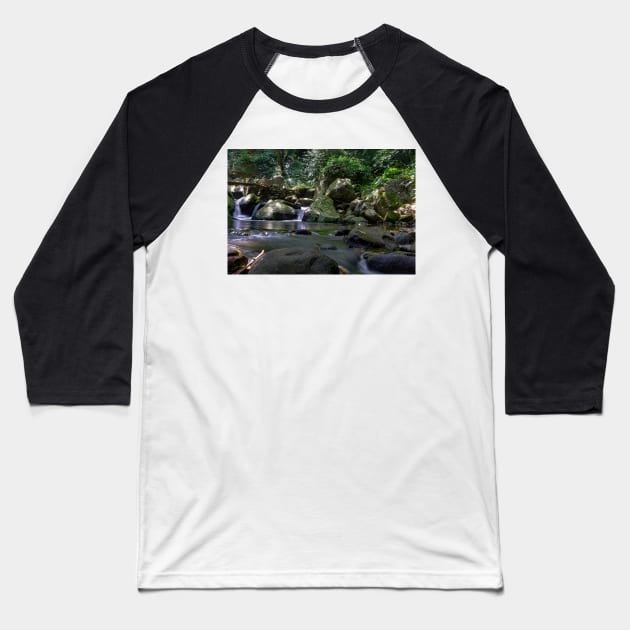 small waterfall in forest Baseball T-Shirt by likbatonboot